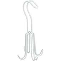 Relaxdays Percha para cinturón para Armario (Metal- 4 Ganchos- 18 x 9 x 9 cm)- Color Blanco- 1 Unidad